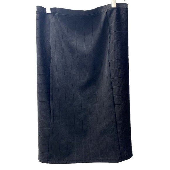 ZARA Black Ponte Pencil Plus Size Skirt, Size Large with Elastic Waistband Large - Picture 5 of 9